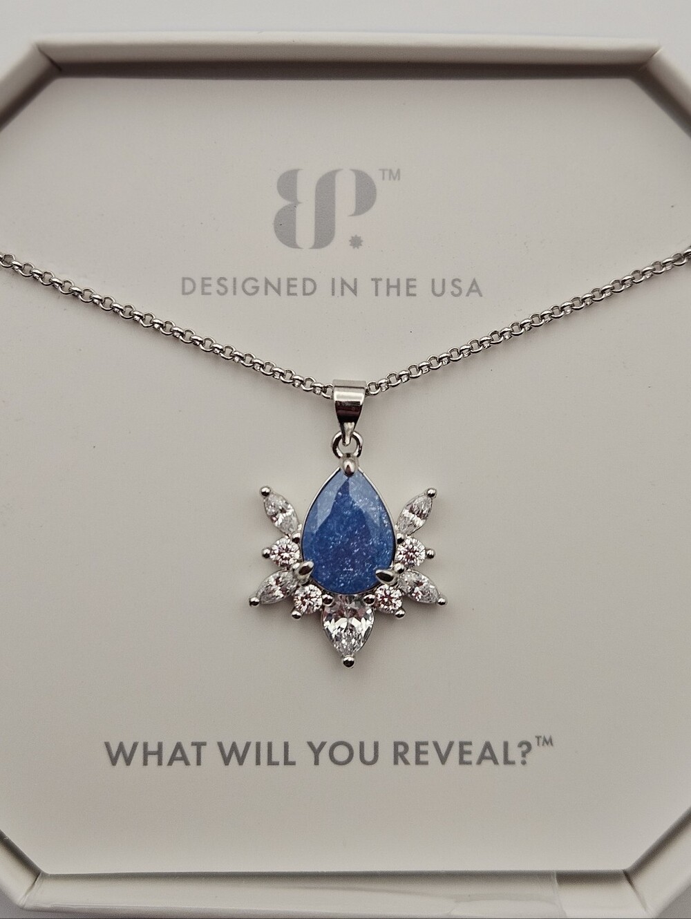 Bomb Party NK49042 "The Spider Necklace" Aqua Blue Ice Crystal